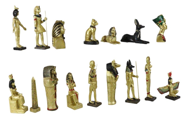 Ebros Gift Ebros Miniature Egyptian Gods and Goddesses Figurine Set of 16 Featuring Anubis Osiris Maat Isis Bastet Sekhmet Obelisk Sphinx King TUT Queen Nefertiti Mummy Hathor Horus and Seth - Image 5